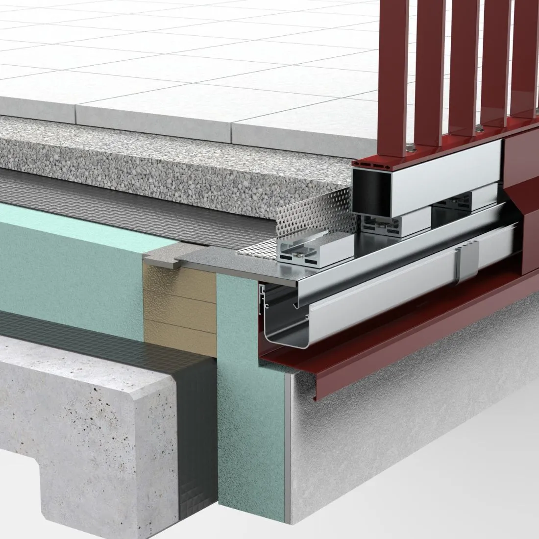 Geländersystem SIMPLUM Alu Verbindung mit CONECT